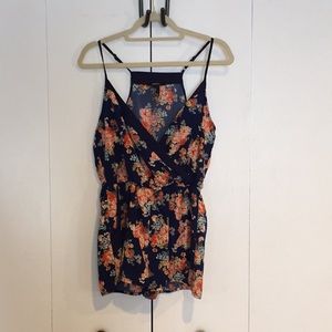 Navy Flower Romper